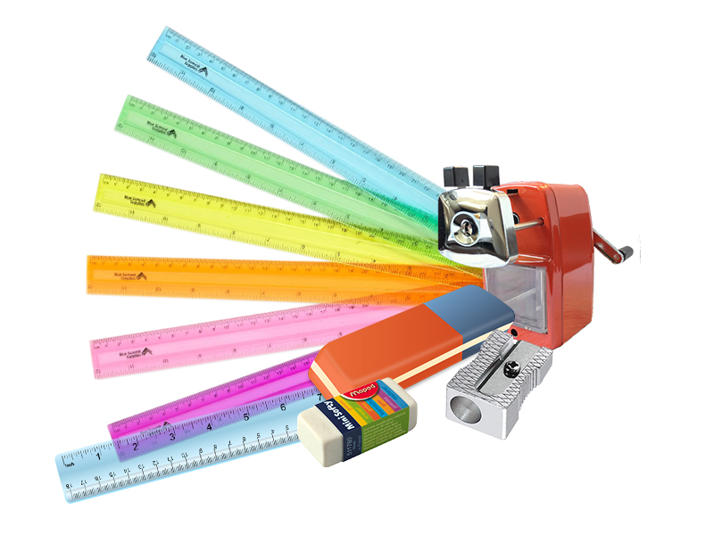 Rulers, Rubbers & Sharpeners  