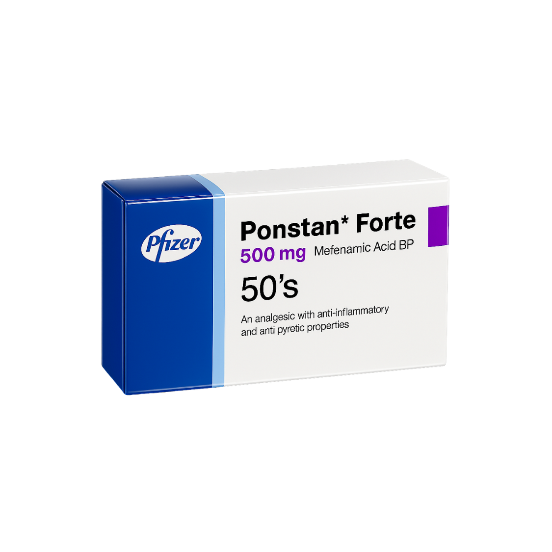 Ponstan Forte 500mg (Mefenamic Acid BP) Tablets 50's (1Pc)