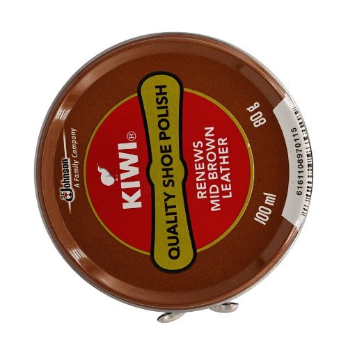 Kiwi Mid Brown Leather Shoe Polish 80g (100ml)