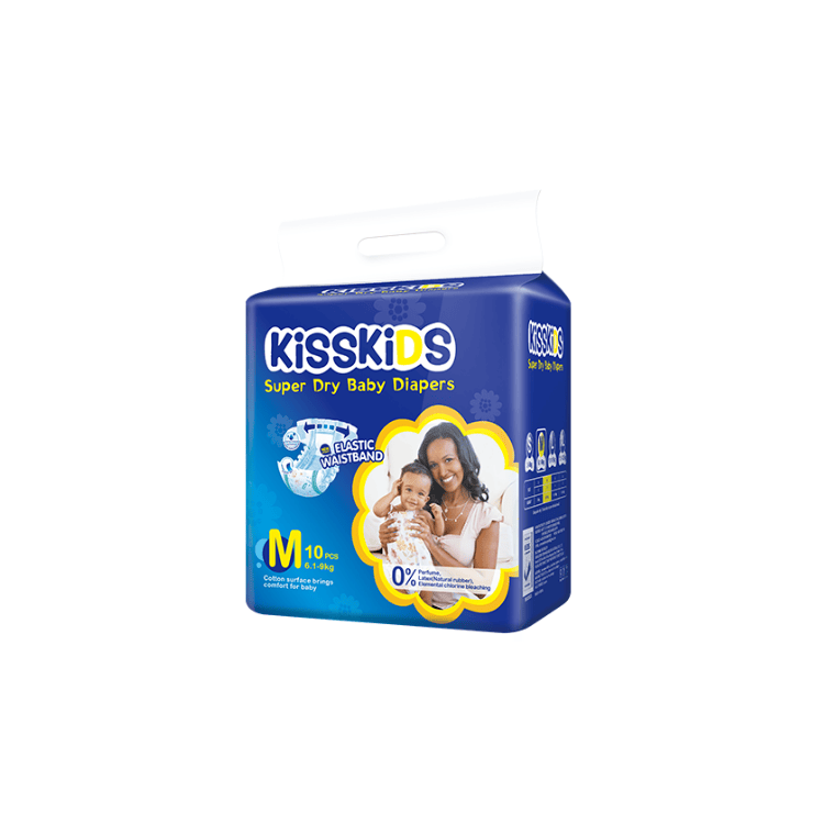 Kisskids Medium Baby Diapers 10pcs