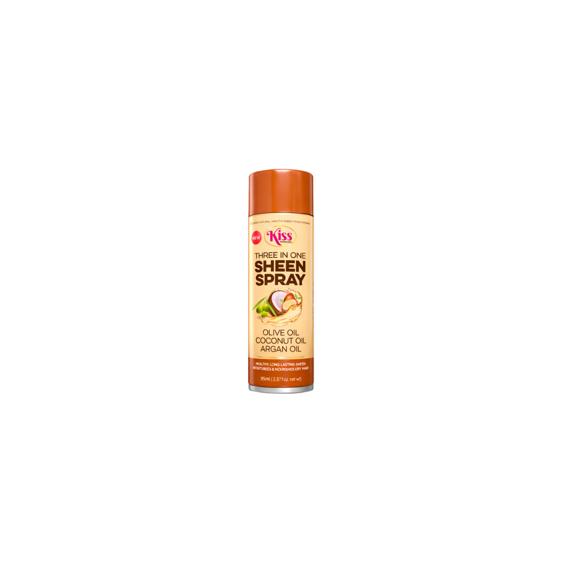 Kiss Princess 3 in 1 Olive Oil Coconut Oil & Argan Oil Sheen Spray 85ml