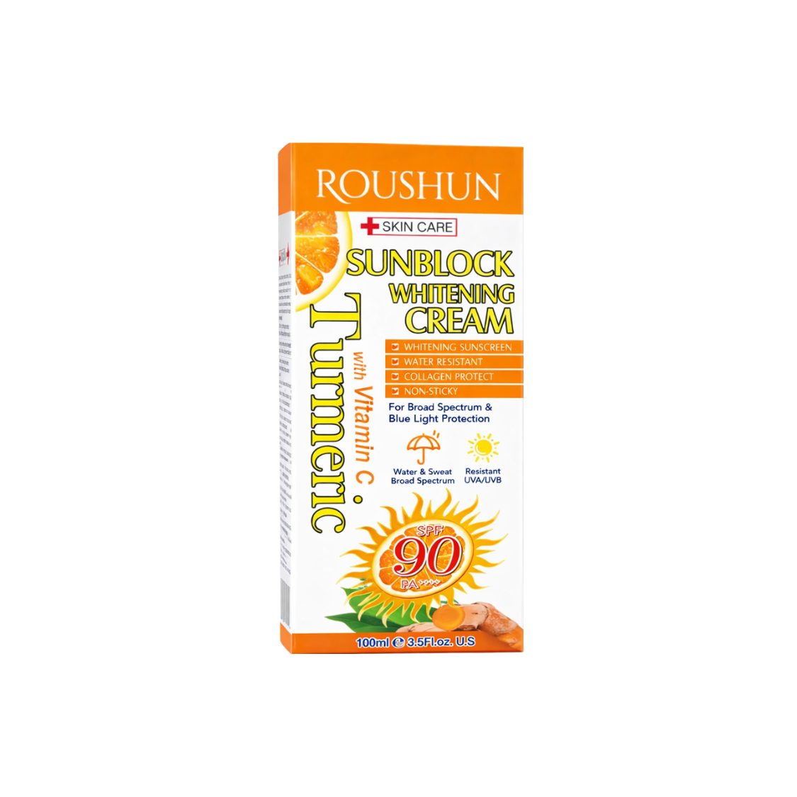Roushun Turmeric with Vitamin C Sunblock Whitening Cream 100ml