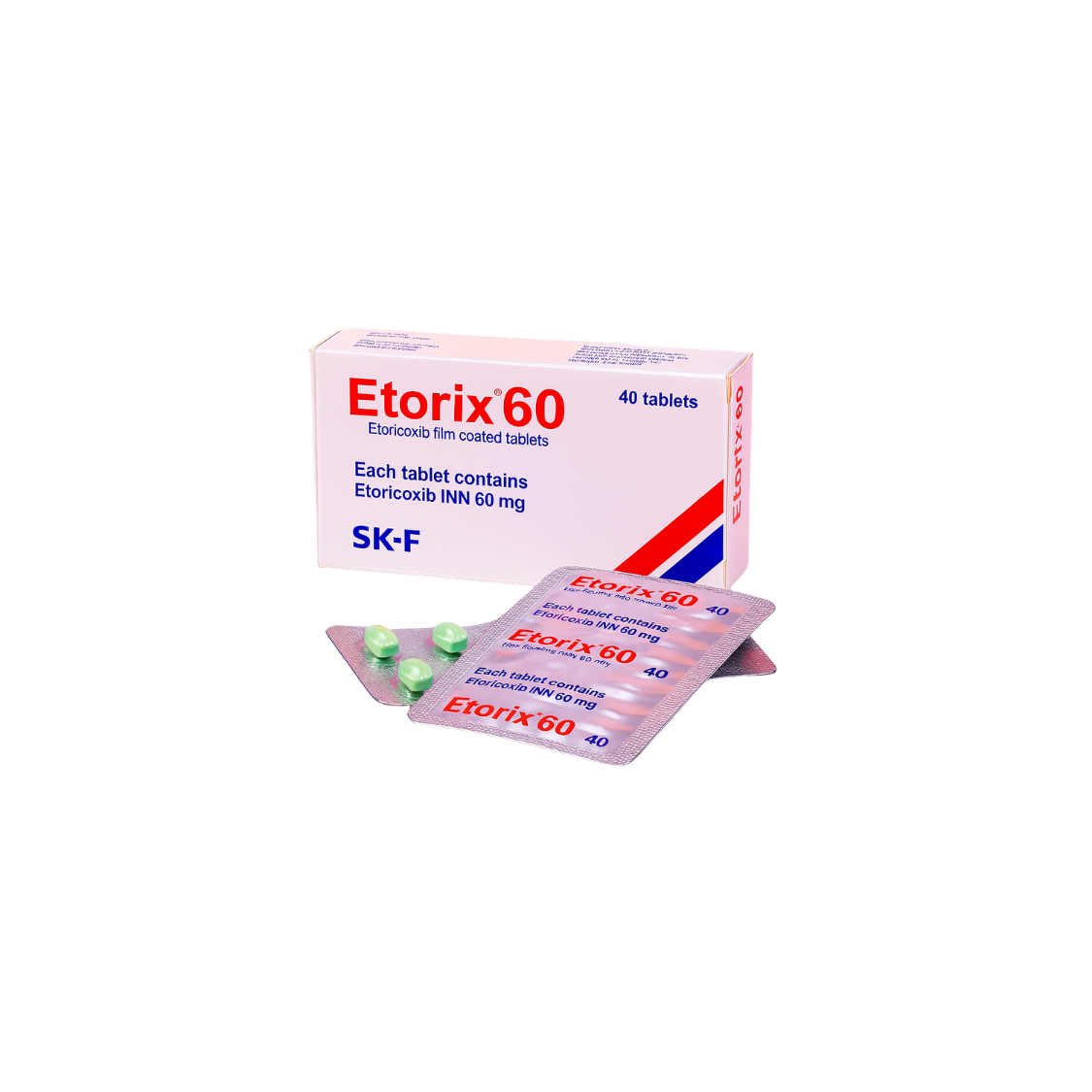 Etorix 60mg (Etoricoxib) Tablets 40's (1Pc)