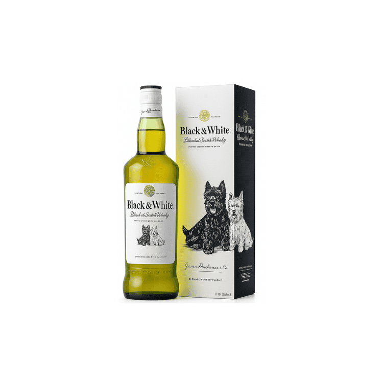 Black & White Blended Scotch Whisky 750ml.