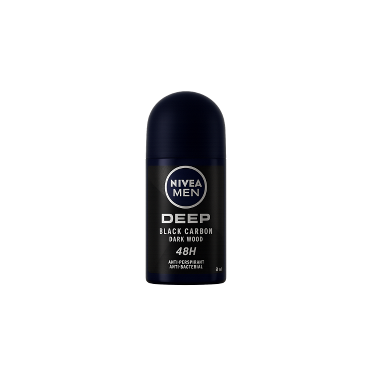 Nivea Men Deep Black Carbon Dark Wood Antiperspirant Roll On 50ml