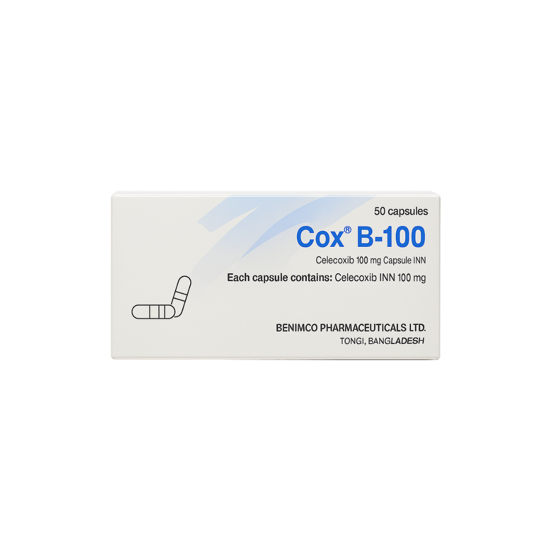 Cox-B 100mg (Celecoxib) Capsules 50's (1Pc)
