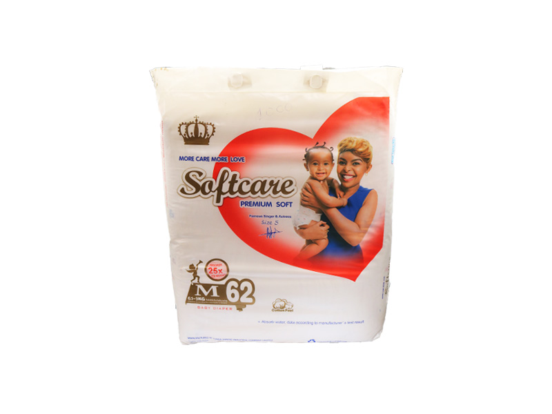 Softcare Medium Baby Diapers 62pcs