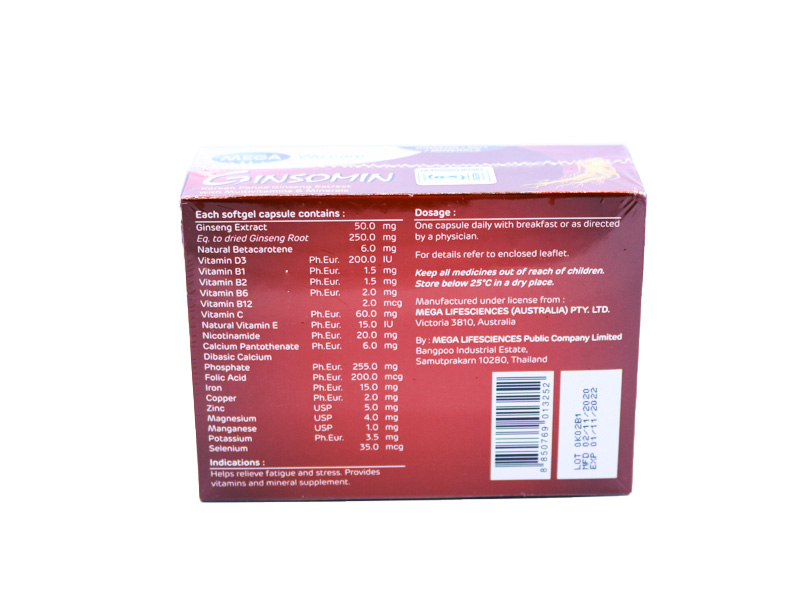 Mega Ginsomin Multivitamin Supplements.30 Capsules