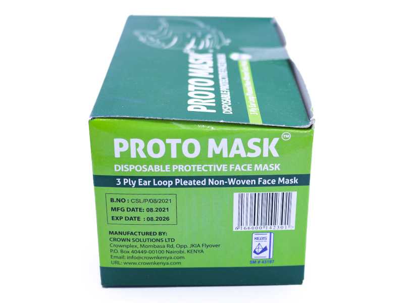 Proto Mask 3 Ply Face Masks 50pcs