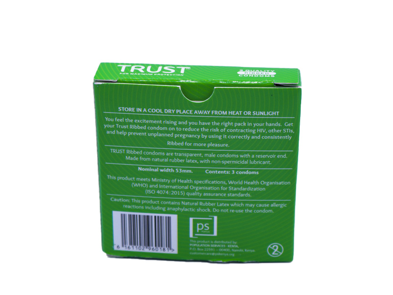 Trust Ribbed Condoms 3pcs