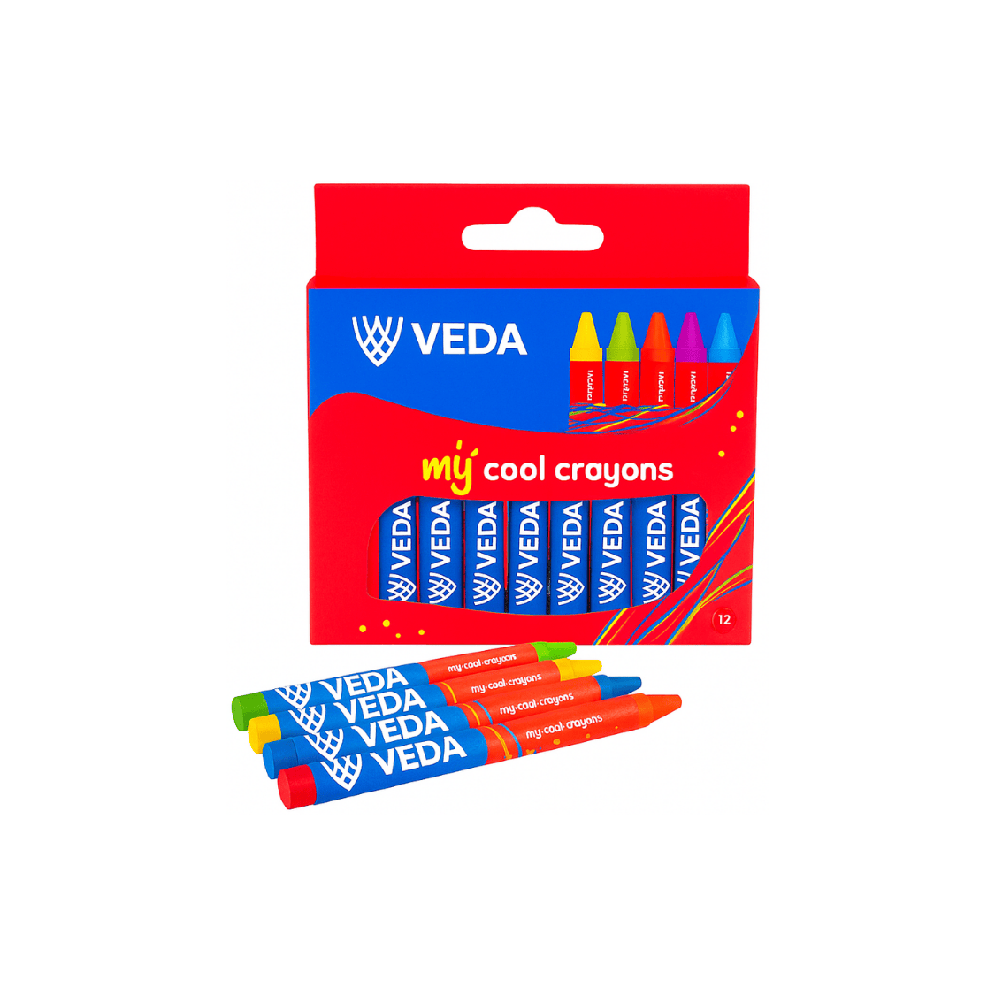 Veda Cool Crayons 12pcs