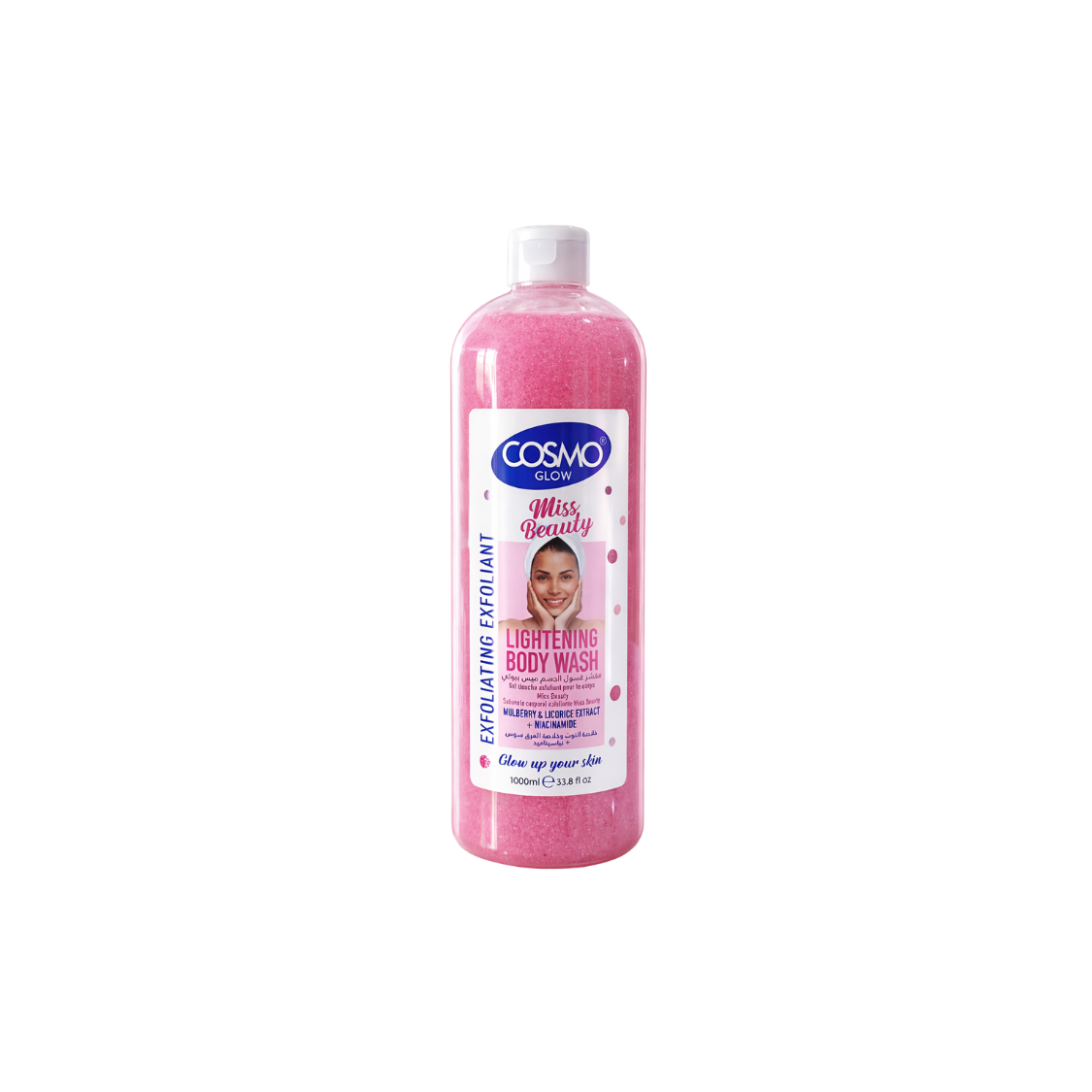 Cosmo Glow Miss Beauty Exfoliating Lightening Body Wash 1000ml