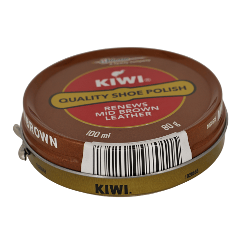 Kiwi Mid Brown Leather Shoe Polish 80g (100ml)