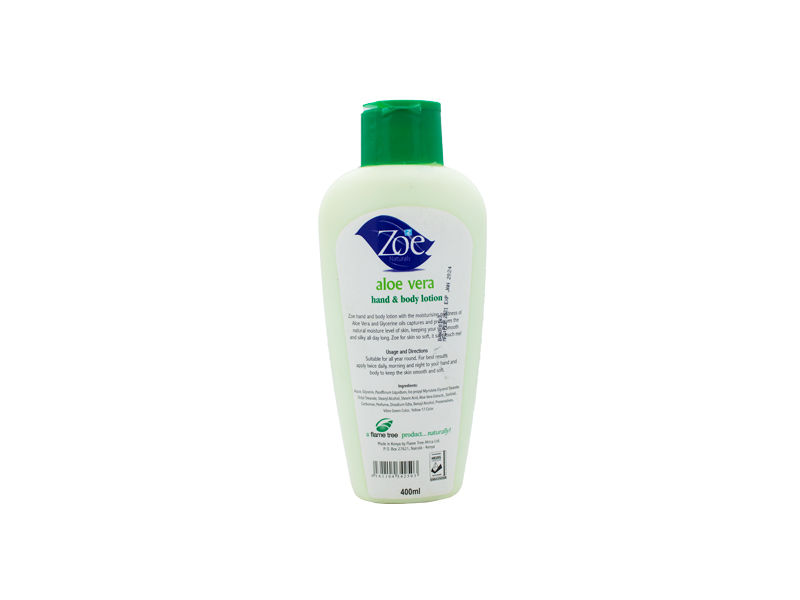 Zoe Naturals Aloe Vera Hand & Body Lotion 400ml